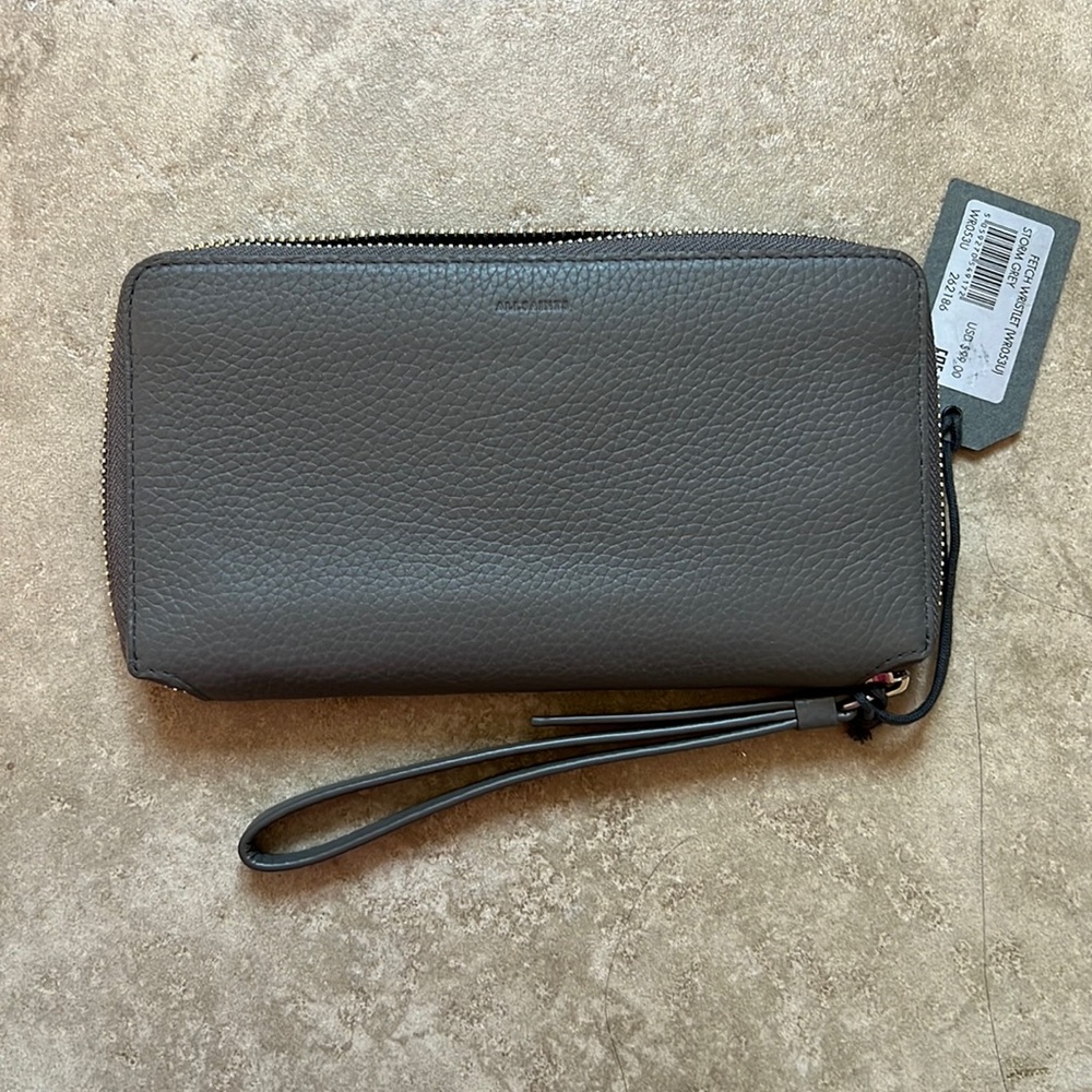 All Saints Grey Wallet